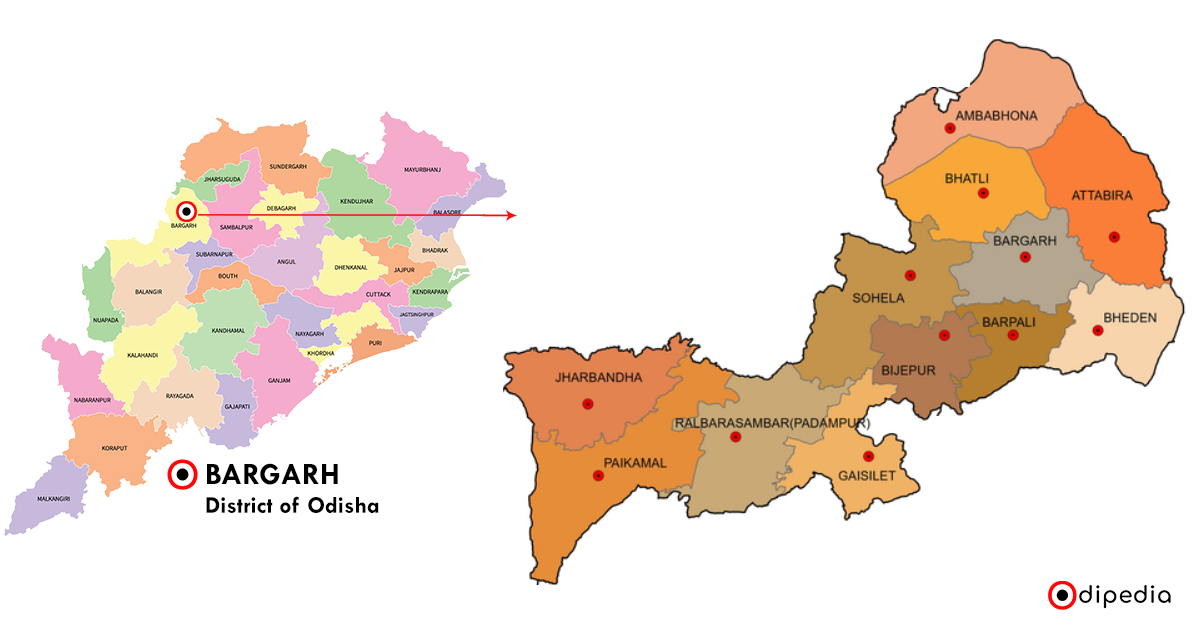 Bargarh District Map of Odisha